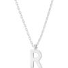 PAVOI 14K Gold Plated Initial Necklace | Letter Necklaces for Women(- R)