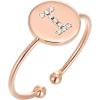 PAVOI 14K Gold Plated Initial Ring Stackable Rings for Women | Fashion Rings(- I)