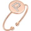PAVOI 14K Gold Plated Initial Ring Stackable Rings for Women | Fashion Rings(- P)