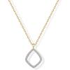 PAVOI 14K Gold Plated Two Toned Mixed Metals Diamond Shaped Dangle Pendant Necklace for Women with Cubic Zirconia | Geometric Necklace(Two Toned)