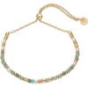 PAVOI 14K Yellow Gold Plated Gemstone Beaded Bracelets for Women – Adjustable Slider Dainty Pearl Bracelet – Boho Festival Pearls, Labradorite, Sodalite, Red Jade, Amazonite Beads – Gold Jewelry Gifts(Amazonite)
