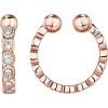 PAVOI 925 Sterling Silver 14K Gold Plated Cubic Zirconia Sparkling Round Huggie Ear Cuff Gold Earrings for Women | Clip On Cartilage(Rose Gold)