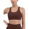 PAVOI ACTIVE Racerback Supportive Sports Bras for Women – High Support Scoop Neck Gym Workout Bra Removable Pads – HiPerform(Cocoa)