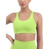 PAVOI ACTIVE Racerback Supportive Sports Bras for Women – High Support Scoop Neck Gym Workout Bra Removable Pads – HiPerform(Glowing Green)