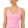 PAVOI ACTIVE Racerback Workout Tank Tops for Women Built in Bra – Medium Support Scoop Athletic Tank Top Shelf Bra, HiPerform(Petal)