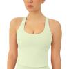 PAVOI ACTIVE Racerback Workout Tank Tops for Women Built in Bra – Medium Support Scoop Athletic Tank Top Shelf Bra, HiPerform(Pistachio)