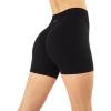 PAVOI ACTIVE Seamless Shorts | Sculpting Compression High Waisted 4.5″ & 6″ Scrunch Butt Ribbed SculptForm Biker Shorts(Black)