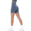 PAVOI ACTIVE Seamless Shorts | Sculpting Compression High Waisted 4.5″ & 6″ Scrunch Butt Ribbed SculptForm Biker Shorts(Dusty Blue)