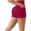 PAVOI ACTIVE Shorts with Pockets | Compressive High Waisted Butt Sculpting 4″ & 6″ Women’s Biker Shorts | HiPerform XXS to 3X(Berry)