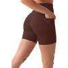PAVOI ACTIVE Shorts with Pockets | Compressive High Waisted Butt Sculpting 4″ & 6″ Women’s Biker Shorts | HiPerform XXS to 3X(Cocoa)