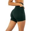 PAVOI ACTIVE Shorts with Pockets | Compressive High Waisted Butt Sculpting 4″ & 6″ Women’s Biker Shorts | HiPerform XXS to 3X(Moss)