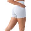 PAVOI ACTIVE Shorts with Pockets | Compressive High Waisted Butt Sculpting 4″ & 6″ Women’s Biker Shorts | HiPerform XXS to 3X(Silver)