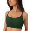 PAVOI ACTIVE Thin Spaghetti Strap Sports Bra for Women – Medium Support Buttery Soft Scoop Neck Workout Yoga Bras – FlexFlow(Pine Green)