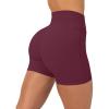PAVOI ACTIVE Yoga Shorts for Women High Waisted Gym Shorts Buttery Soft Biker Workout Shorts 4″ & 6″ Compression Fit(Bordeaux)