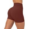 PAVOI ACTIVE Yoga Shorts for Women High Waisted Gym Shorts Buttery Soft Biker Workout Shorts 4″ & 6″ Compression Fit(Chocolate)