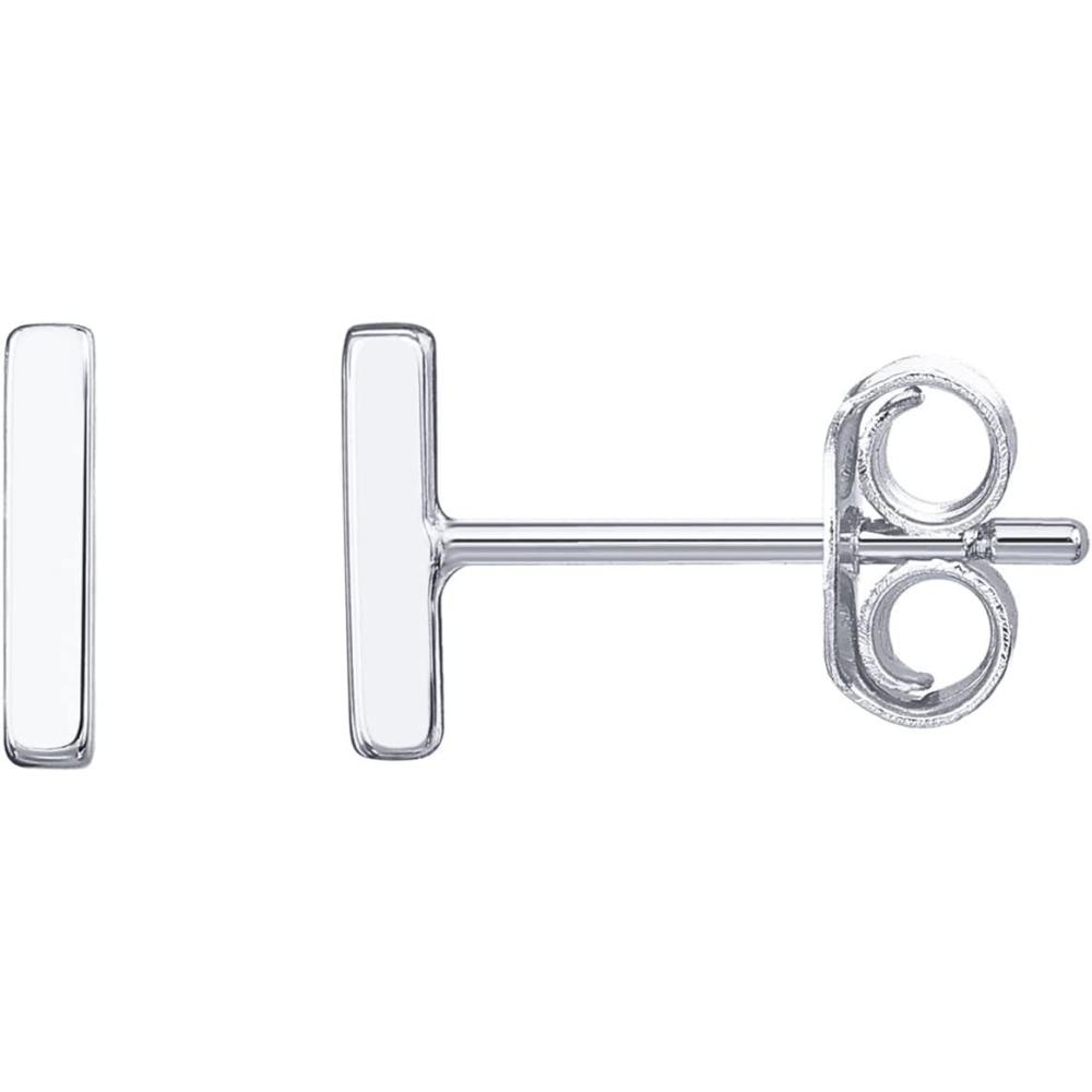 imagePAVOI 14K Gold Plated Sterling Silver Bar Dot Heart Triangle Star Cat  Dainty Earrings for WomenVermeil  White