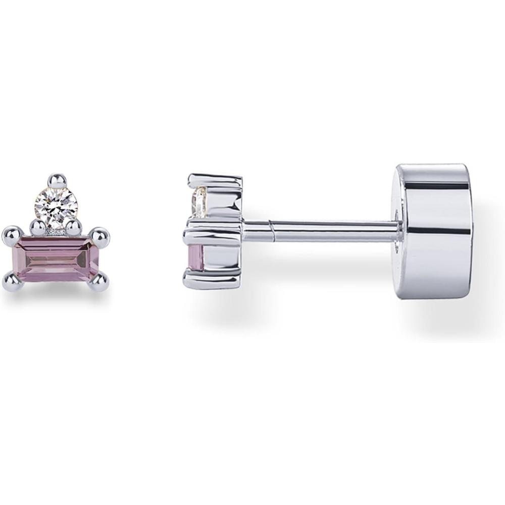 imagePAVOI 14K Gold Plated Sterling Silver Posts Colored Birthstone Flatback Stud Earrings for Women Gemstone Cubic Zirconia Screwback Earrings Dainty Helix Cartilage Piercing JewelryFebruary Amethyst