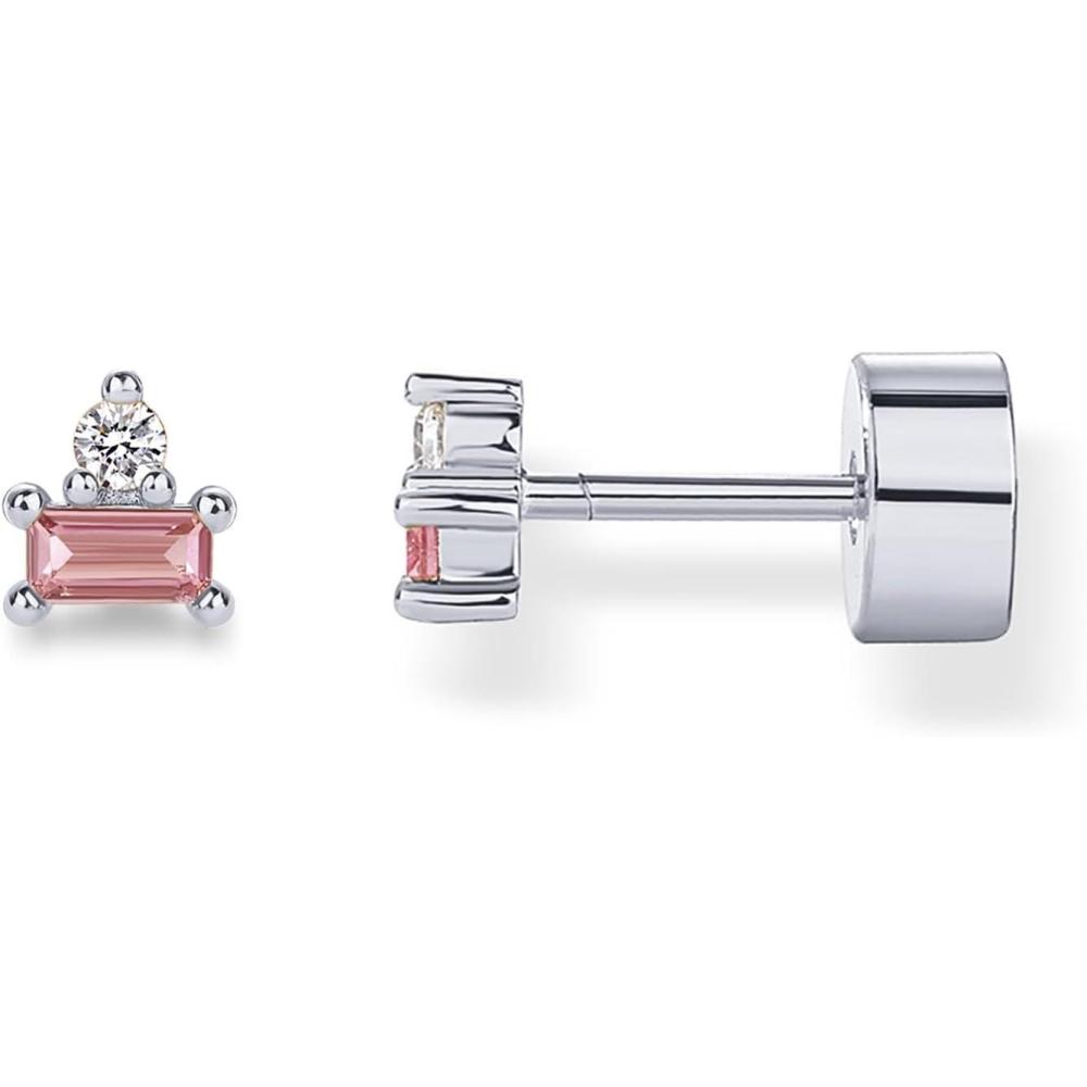 imagePAVOI 14K Gold Plated Sterling Silver Posts Colored Birthstone Flatback Stud Earrings for Women  Gemstone Cubic Zirconia Screwback Earrings  Dainty Helix Cartilage Piercing JewelryOctober  Tourmaline