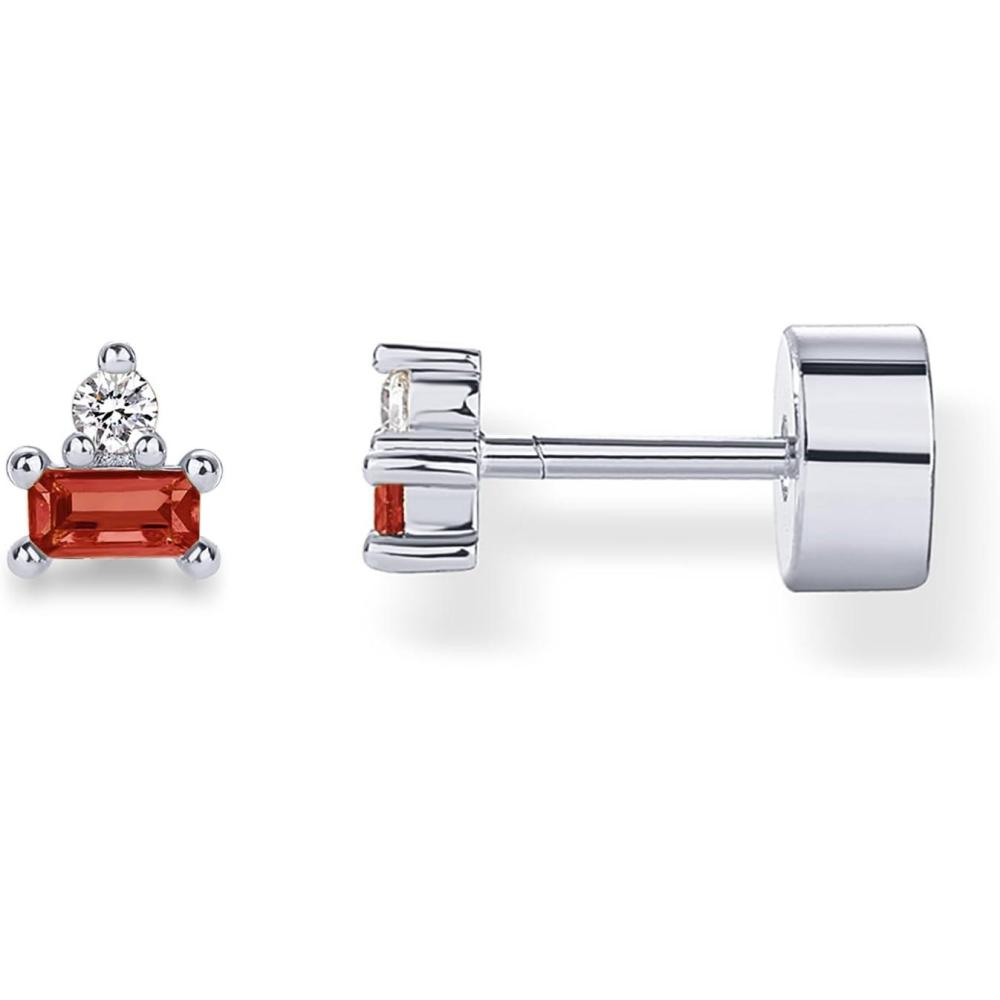 imagePAVOI 14K Gold Plated Sterling Silver Posts Colored Birthstone Flatback Stud Earrings for Women  Gemstone Cubic Zirconia Screwback Earrings  Dainty Helix Cartilage Piercing JewelryJuly  Ruby