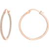 PAVOI 14K Gold Plated 925 Sterling Silver Post Cubic Zirconia Hoop Earrings 30/15mm(Rose Gold)