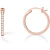 PAVOI 14K Gold Plated 925 Sterling Silver Post Cubic Zirconia Hoop Earrings 30/15mm(Rose Gold)