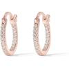 PAVOI 14K Gold Plated 925 Sterling Silver Post Cubic Zirconia Hoop Earrings 30/15mm(Rose Gold)