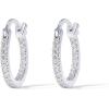 PAVOI 14K Gold Plated 925 Sterling Silver Post Cubic Zirconia Hoop Earrings 30/15mm(White Gold)