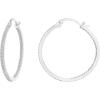 PAVOI 14K Gold Plated 925 Sterling Silver Post Cubic Zirconia Hoop Earrings 30/15mm(White Gold)