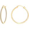 PAVOI 14K Gold Plated 925 Sterling Silver Post Cubic Zirconia Hoop Earrings 30/15mm(Yellow Gold)