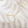 PAVOI 14K Gold Plated Crystal Birthstone Bar Necklace | Dainty Necklace | Gold Necklaces for Women(Yellow Gold)