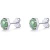 PAVOI 14K Gold Plated Hexagon Gemstone Stud Earrings for Women | Natural Birthstone Earring Pair(Green Fluorite)