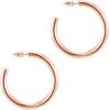 PAVOI 14K Gold Plated Hoop Earrings For Women – 3.5mm Thick Infinity Gold Hoops Women Earrings – Plated Loop – Lightweight Set(Rose Gold)