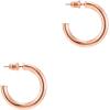 PAVOI 14K Gold Plated Hoop Earrings For Women – 3.5mm Thick Infinity Gold Hoops Women Earrings – Plated Loop – Lightweight Set(Rose Gold)