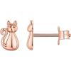 PAVOI 14K Gold Plated 925 Sterling Silver Bar, Dot, Heart, Triangle, Star, Cat | Dainty Earrings for Women(Rose Gold)