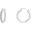 PAVOI 14K Gold Plated 925 Sterling Silver Post Cubic Zirconia Hoop Earrings 30/15mm(White Gold)