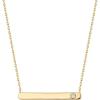 PAVOI 14K Gold Plated Crystal Birthstone Bar Necklace | Dainty Necklace | Gold Necklaces for Women(Yellow Gold)