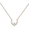 PAVOI 14K Gold Plated Opal Pendant Necklaces for Women | Created Opal Cubic Zirconia Dainty Necklace | Butterfly Round Triangle Antler Bar Pendants(Rose Gold)