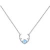 PAVOI 14K Gold Plated Opal Pendant Necklaces for Women | Created Opal Cubic Zirconia Dainty Necklace | Butterfly Round Triangle Antler Bar Pendants(White Gold)