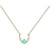 PAVOI 14K Gold Plated Opal Pendant Necklaces for Women | Created Opal Cubic Zirconia Dainty Necklace | Butterfly Round Triangle Antler Bar Pendants(Yellow Gold)