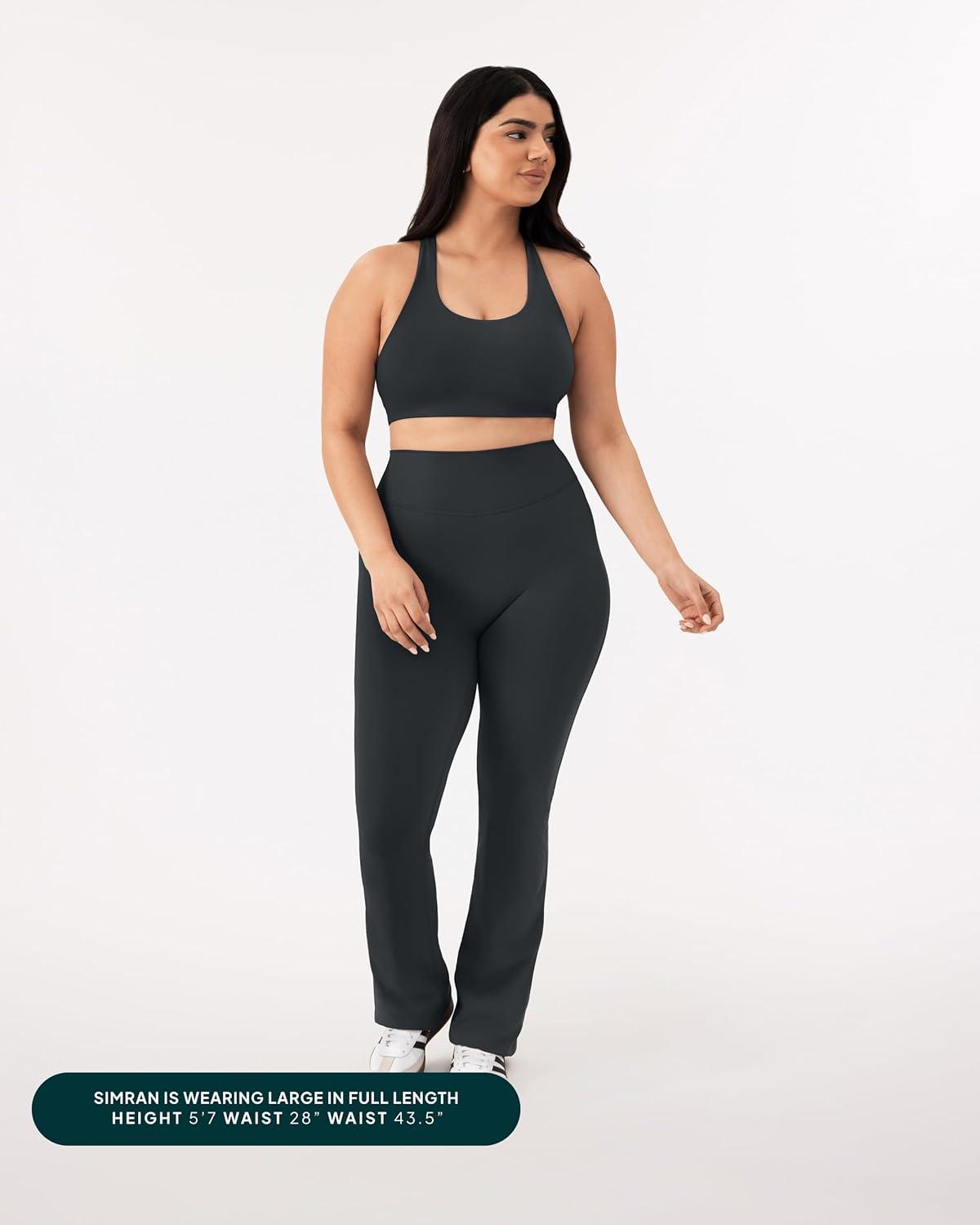 imagePAVOI ACTIVE High Waisted Flare Leggings for Women Buttery Soft Bell Bottom Workout Flared Wide Leg Yoga Pants FlexFlowSlate