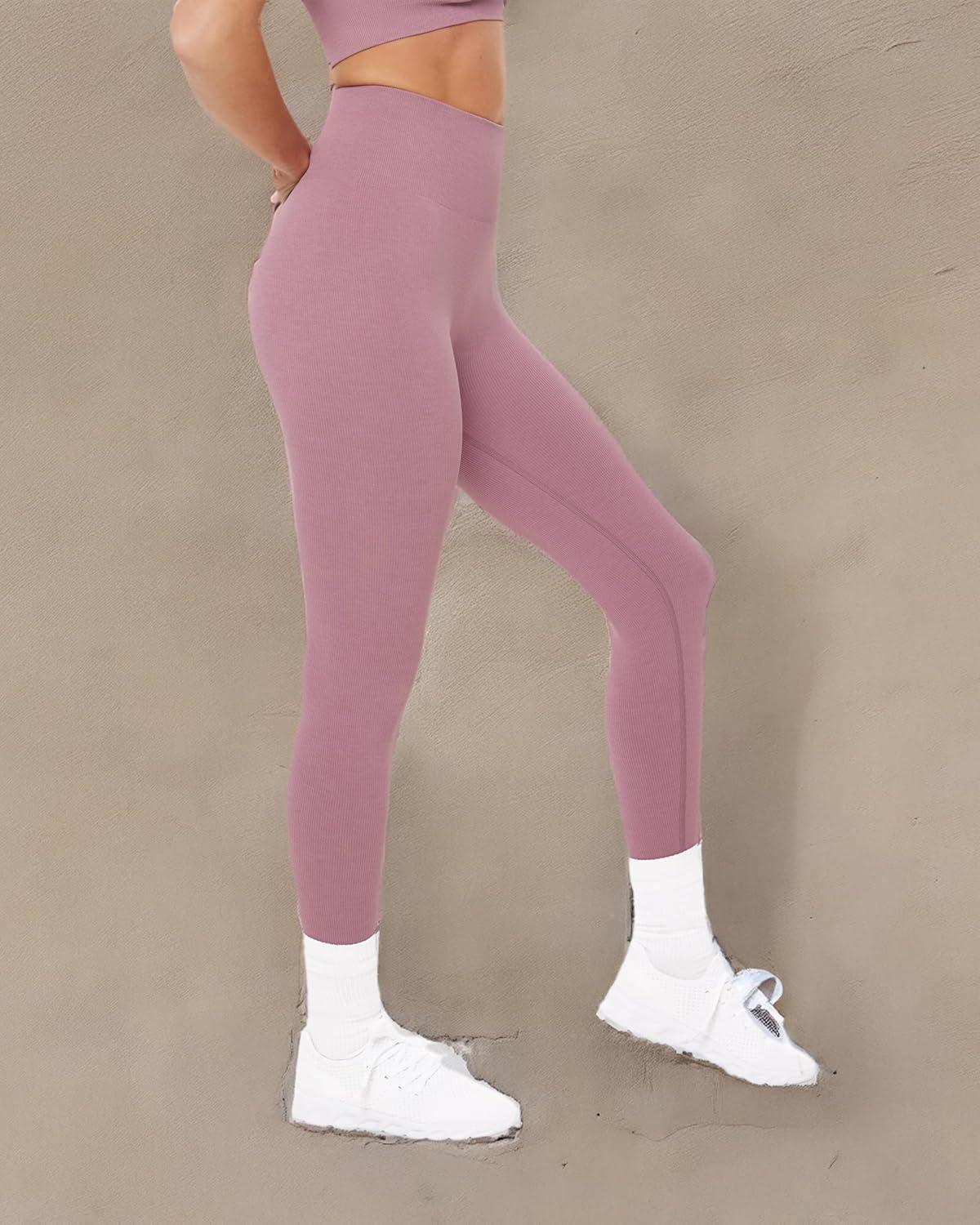 imagePAVOI ACTIVE Seamless Scrunch Butt Leggings High Waisted Compression Sculpting Women Full Length Workout Pants SculptFormBlush