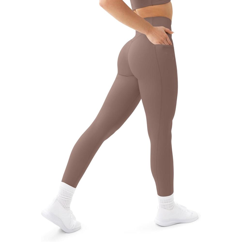 imagePAVOI ACTIVE Leggings with Pockets  Compressive High Waisted Butt Sculpting Womens Full Length Workout Pants  HiPerformTeak