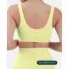 PAVOI ACTIVE Buttery Soft Sports Bras for Women – High Support Low Scoop Neck U Back Padded Yoga Gym Workout Bra – FlexFlow(Lemonade)