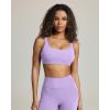 PAVOI ACTIVE Buttery Soft Sports Bras for Women – High Support Low Scoop Neck U Back Padded Yoga Gym Workout Bra – FlexFlow(Lilac)
