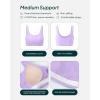 PAVOI ACTIVE Buttery Soft Sports Bras for Women – High Support Low Scoop Neck U Back Padded Yoga Gym Workout Bra – FlexFlow(Lilac)