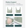 PAVOI ACTIVE Buttery Soft Sports Bras for Women – High Support Low Scoop Neck U Back Padded Yoga Gym Workout Bra – FlexFlow(Sage)
