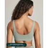 PAVOI ACTIVE Buttery Soft Sports Bras for Women – High Support Low Scoop Neck U Back Padded Yoga Gym Workout Bra – FlexFlow(Sage)