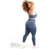 PAVOI ACTIVE Seamless Scrunch Butt Leggings | High Waisted Compression Sculpting Women Full Length Workout Pants | SculptForm(Greyish Blue)
