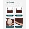 PAVOI ACTIVE Sports Bandeau Bras for Women – Padded Low Support Workout Yoga Bandeau Bra with Convertible Straps – FlexFlow(Cocoa)