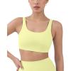 PAVOI ACTIVE Buttery Soft Sports Bras for Women – High Support Low Scoop Neck U Back Padded Yoga Gym Workout Bra – FlexFlow(Lemonade)